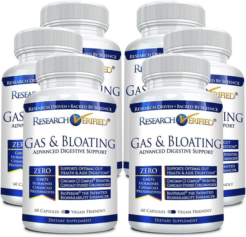 Araştırma Doğrulanmış Gaz ve Bloating - Relax Intestinal Muscles, Eliminate Gas Buildup - Artichoke Toz, Ginger, Peppermint Leaf Toz - 360 Capsules - Vegan