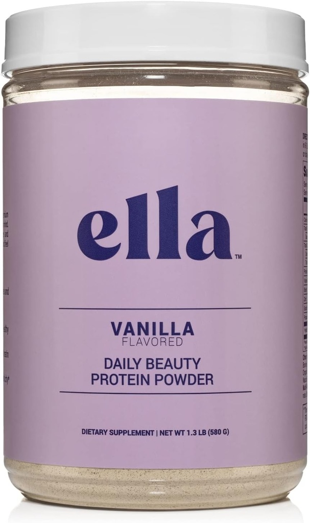 Ella Vanilla Collagen protein Tozu Kadınlar için - Günlük Güzellik Protein Tozu Grass-Fed Collagen Peptides - Non-GMO, Gluten-Free, No Yapay Sweeteners - 20 Hizmet