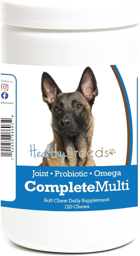 Υγιείς Φυλή Βελγικό Malinois Όλα σε μία πολυβιταμίνη μαλακό μάσημα 120 κόμης