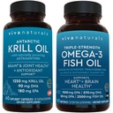 Antarktika Krill Oil ve Triple-Strength Omega 3 Fish Oil Sche, 1250 mg Krill Oil & 2,200 mg Balık Yağı Hizmet Edilmiş Omega 3 EPA ve DHA