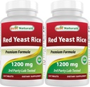 En İyi Doğallar Red Yeast Rice 1200 mg (Non-GMO) 120 Tablet (120 Kont (Pack of 2))