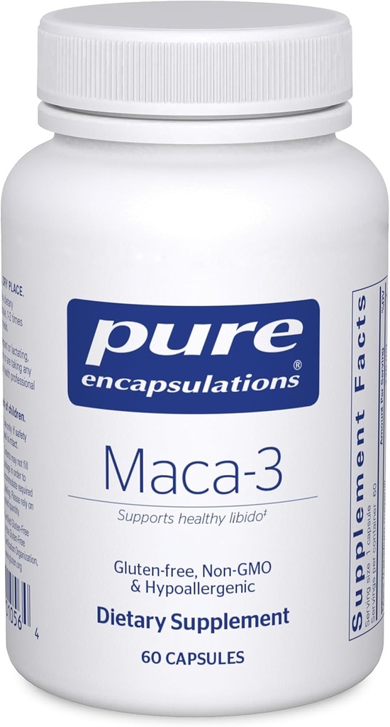 Pure Encapsulations Maca-3 | Hipoallergenic Supplement Sağlıklı Libido ve Reproductive System Function | 60 Capsules