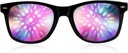 GlofX μαύρο πλαίσιο Halo γυαλιά περίθλασης – Laser Etched for Halo Light Effects, Ανθεκτικό & Ευέλικτο για Raves & Festivals