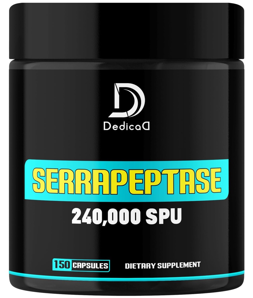 Serrapeptase συμπλήρωμα 240.000 SPU - 150 κάψουλες για την ομαλή αναπνοή, την υγεία της καρδιάς & το ανοσοποιητικό σύστημα Υποστήριξη - 75-serving Supply
