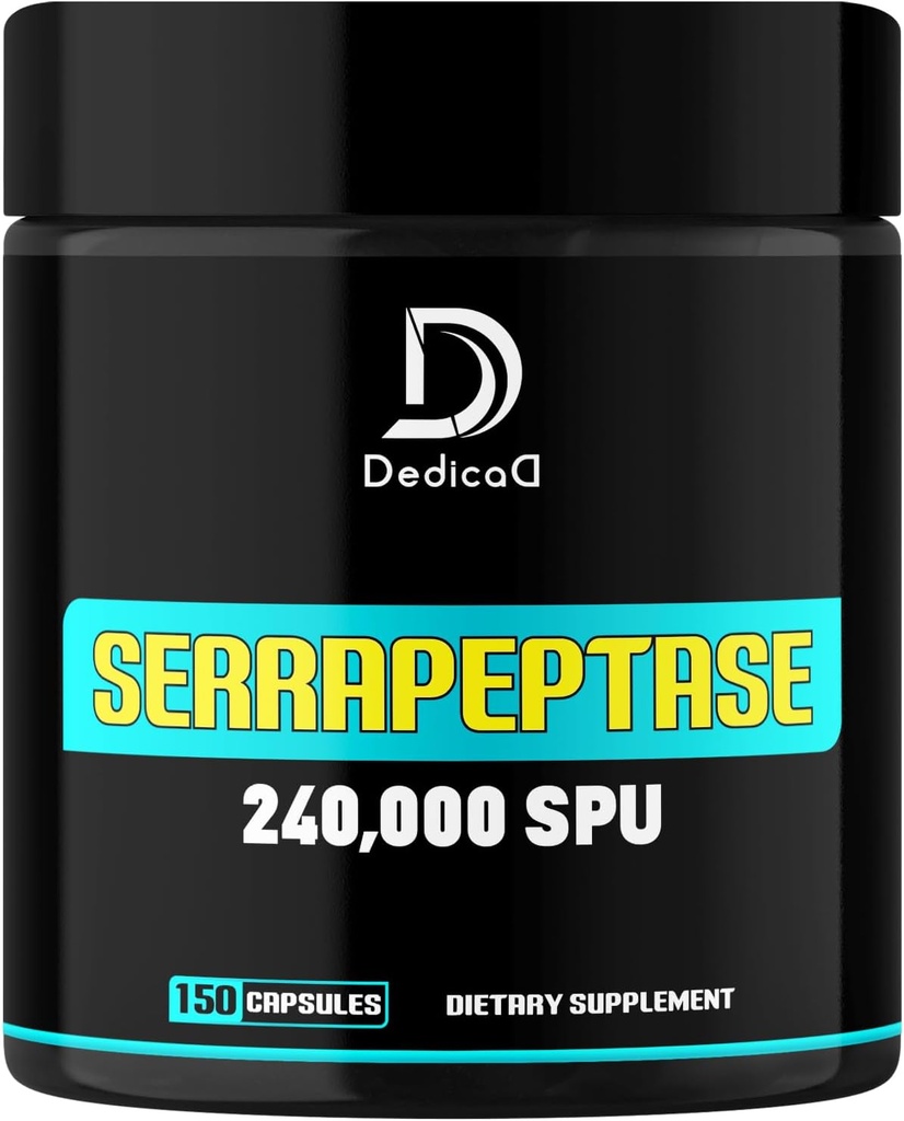 Serrapeptase Supplement 240,000 SPU - 150 Capsules for Smooth Breathing, Heart Health & Immune System Support - 75-Serving Supply