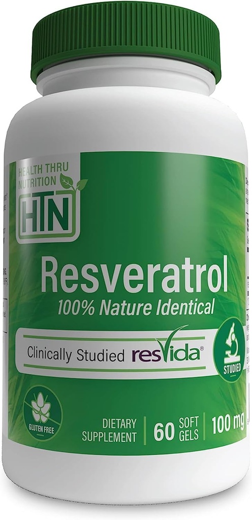 Resveratrol olarak ResVida 100 mg Trans-Resveratrol | Sağlıklı Aging, Hücre Enerji Üretimi ve Metabolism | Klinik olarak Studied ve Gluten Free ( 60'ın paketi)