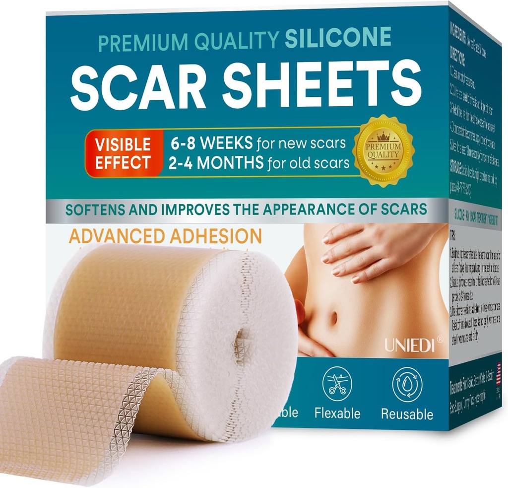 Silikon Scar Sheets, Silikon Scar Bantı (1.6)x 120" Roll-300CM) Silikon Bantı, Cerrahi Silahlar için Ses Bantı, C-Section için Silikon Scar Strips, Tummy Tuck, Keloid ve Cerrahi Scars