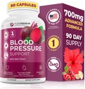 PurePremium Beet Root Capses for Blood Pressure Support – 700mg Advanced Formula with Beetroot Powder, Hawthorn, Hibiscus & Σκόρδο για την κανονική παραγωγή οξειδίου του αζώτου & την υγεία της καρδιάς – Non-GMO - 90ct