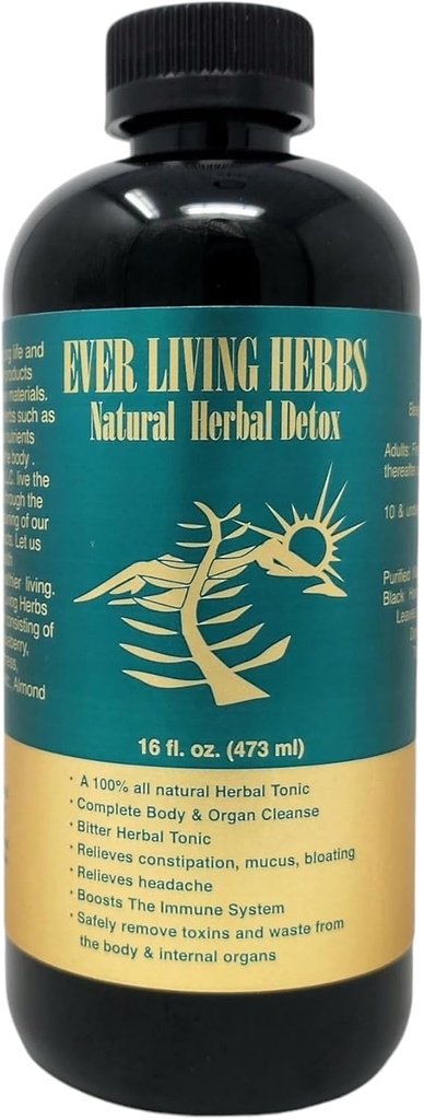 Doğal Herbal Detox, Neem, Burdockroot, Dandelion 16 Oz ile beslenme ve derin temizlik için Moringa ile.