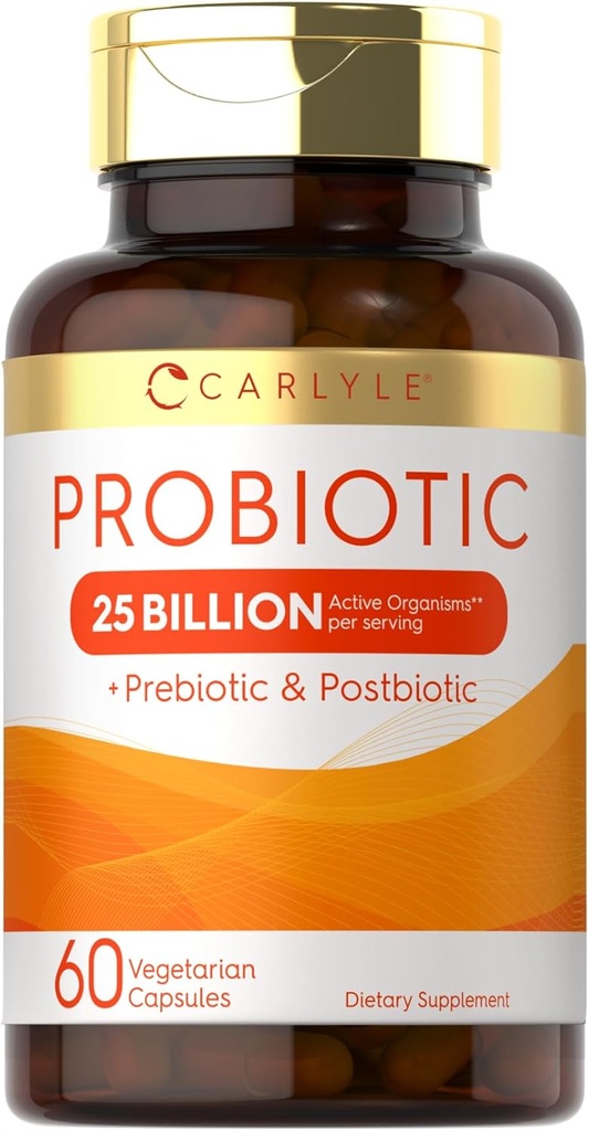 Carlyle Probiyotik with Prebiyotiks & Postbiyotiks | 25 Milyar CFU | 60 Capsules | Tamam for Women & Men | Pills | Vegetarian, Non-GMO & Gluten Free