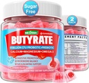 Butyrate Gummies με προβιοτικό + προβιοτικό + μεταβιοτικό, Omega-3 500mg,9 δισεκατομμύρια CFU Προβιοτικά με Ίνες, ασβέστιο & μαγνήσιο, ινουλίνη, Psyllium Husk για την Digestive Υγεία,Bloating Support,Sugar Free