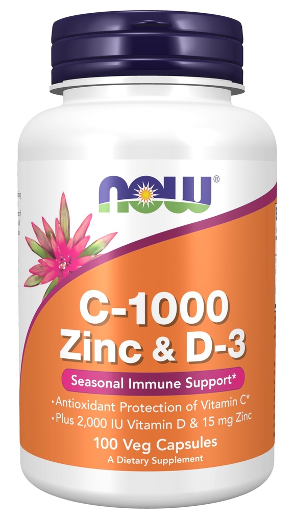 Şimdi Tamamlar, C-1000 çinko & D-3, Mevsim Immune Support*, 100 Veg Capsules