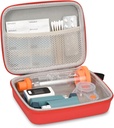 Asthma Inhaler ve Aksesuarları için Hard Travel Case, Met Pocket for Medicine, Red