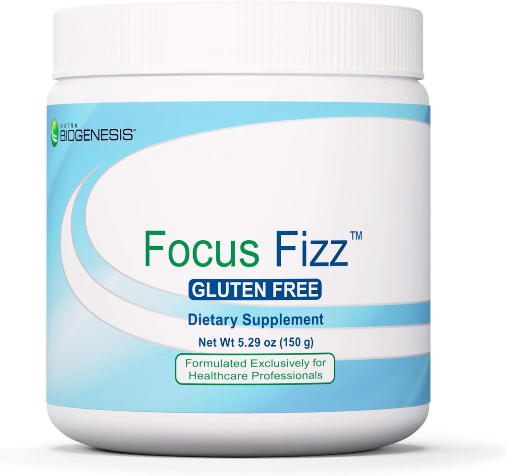 Nutra Biogenesis Focus Fizz - GABA L-Θεανίνη συμπλήρωμα σκόνης για γυναίκες και άνδρες, Χαλαρώστε Υποστήριξη για ενήλικες με βιταμίνη Β 12, 250 mg GABA Per Serving - 5,29 oz (150 g)