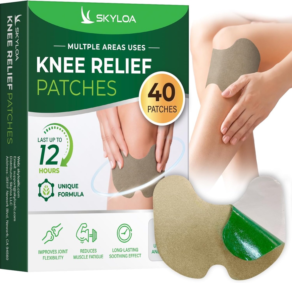 Diz Relief Patches, Diz Patches, Heat Patches for Common Back Omuzları, Herbal Patches for Diz, Wormwood Ekstraksiyonu Diz için Uzun Sonlandırma Ayaklanması, 12 Hrs | 40 Count