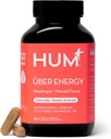 HUM Uber Energy Adrenal Energy Support Supplement with Ashwagandha Root, Ginseng, B Vitamins, Vitamin B6, B5, and Adaptogens, Συμπληρώματα για την υποστήριξη της Adrenal Fatigue, 60 Vegan Κάψουλες