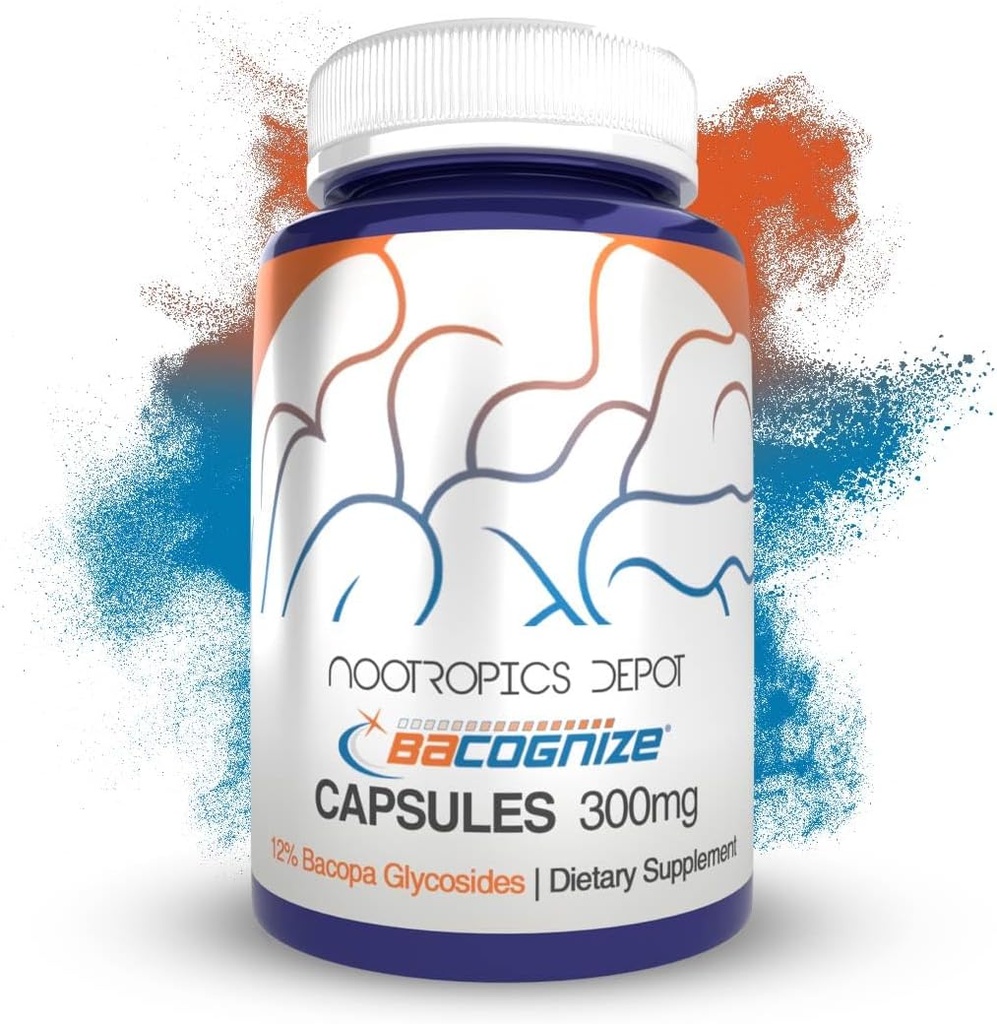 BaCognize Bacopa Monnieri Capsules | 300 mg | 240 Kont | Ayurvedic Herb | Nootropic Brain ATM | Destekler Stres Yönetimi | İyiler Memory, Cognition + Mood