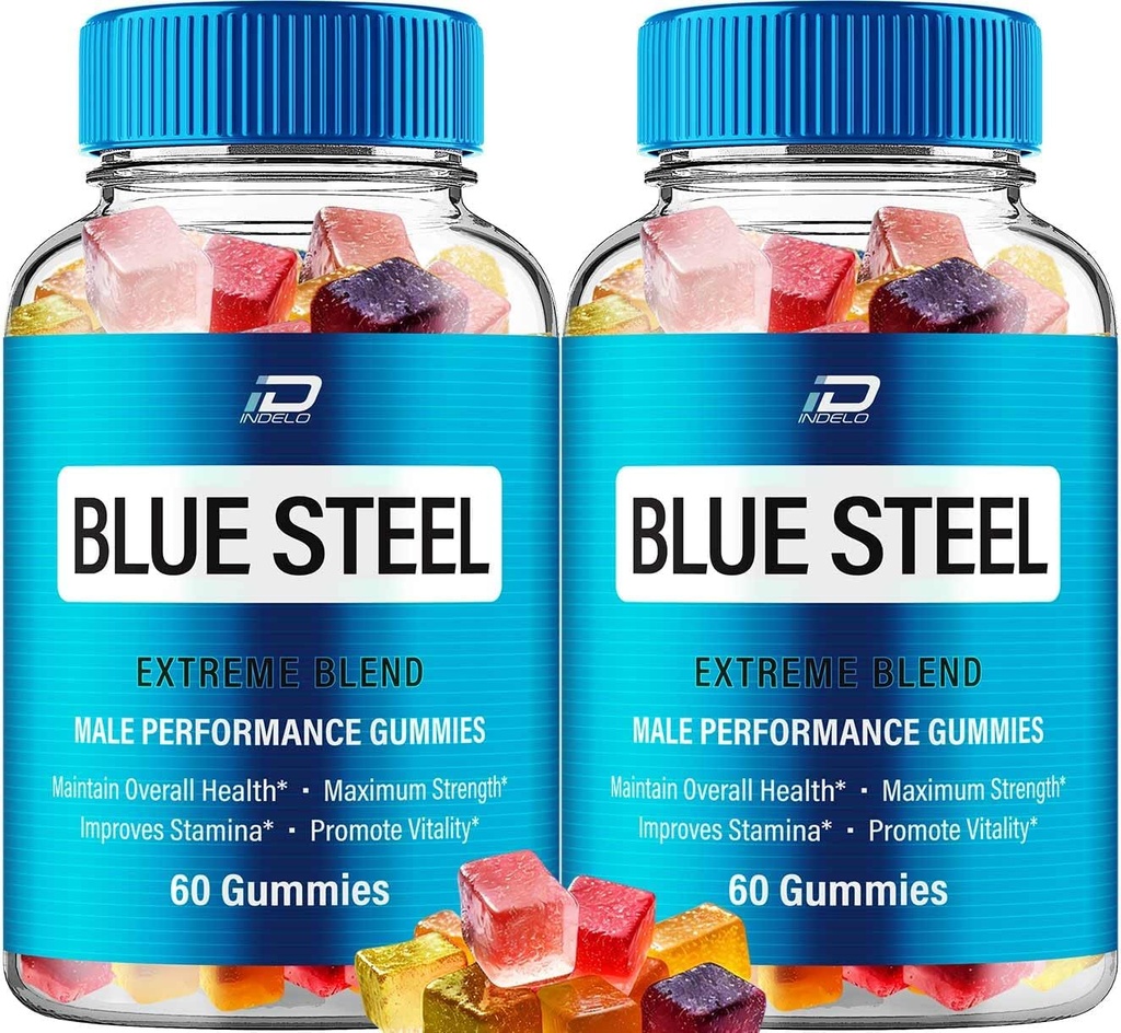 Blue Steel Gummies - Blue Steel Hemp Gummies, Steel Blue Resmi Formula Hemp Gummies - Natural Hemp Oil Advanced Formulation, Blue Steel Hemp Gummies 2 Pack - 120 Gummies)