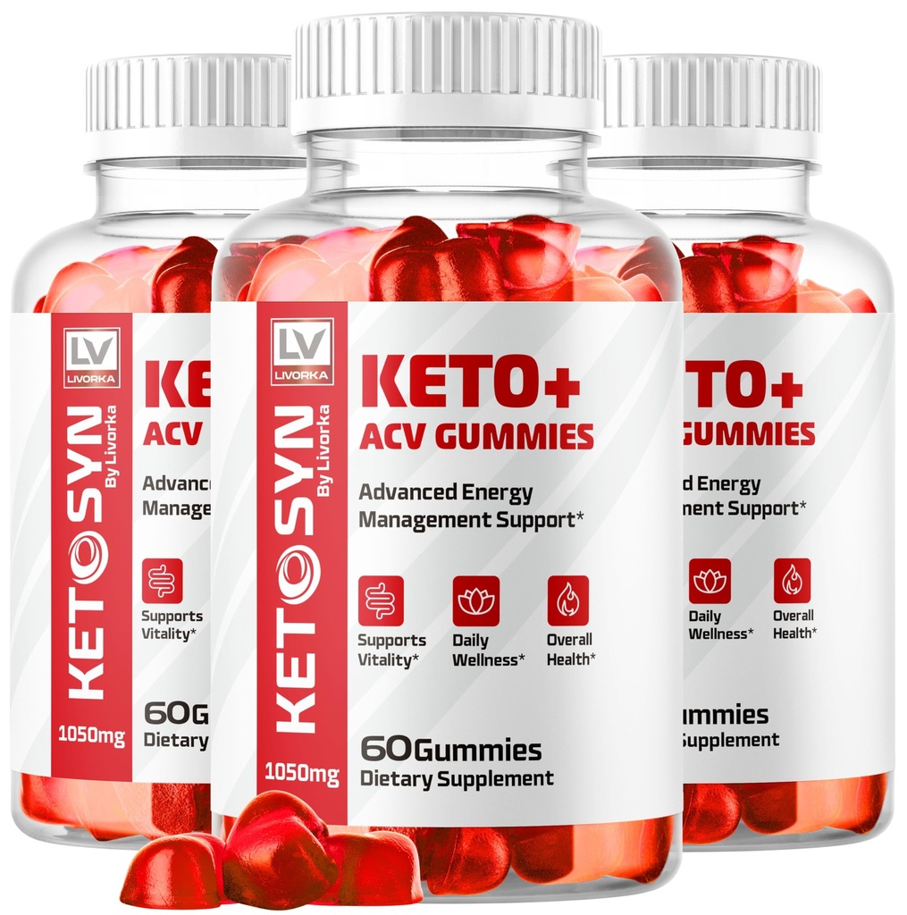 LIVORKA (3 Pack) Ketosyn ACV Gummies, Keto Syn Gummies, Chemsyn Keto Plus ACV Gummies, Keto Syn ACV Gummies 1050 MG, Chem ACV Gummies Chemsyn, 180 Gummies için 3 Aylar