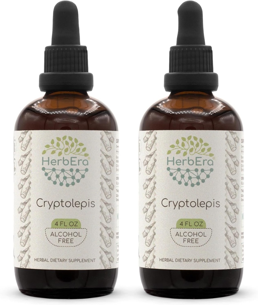 HerbEra Cryptolepis B120(2par) Alkol-Free Herbal Extract Tincture, Super-Concented Wildcrafted Cryptolepis (cryptolepis Sanguinolenta) kuru Kök (2x4 fl oz)