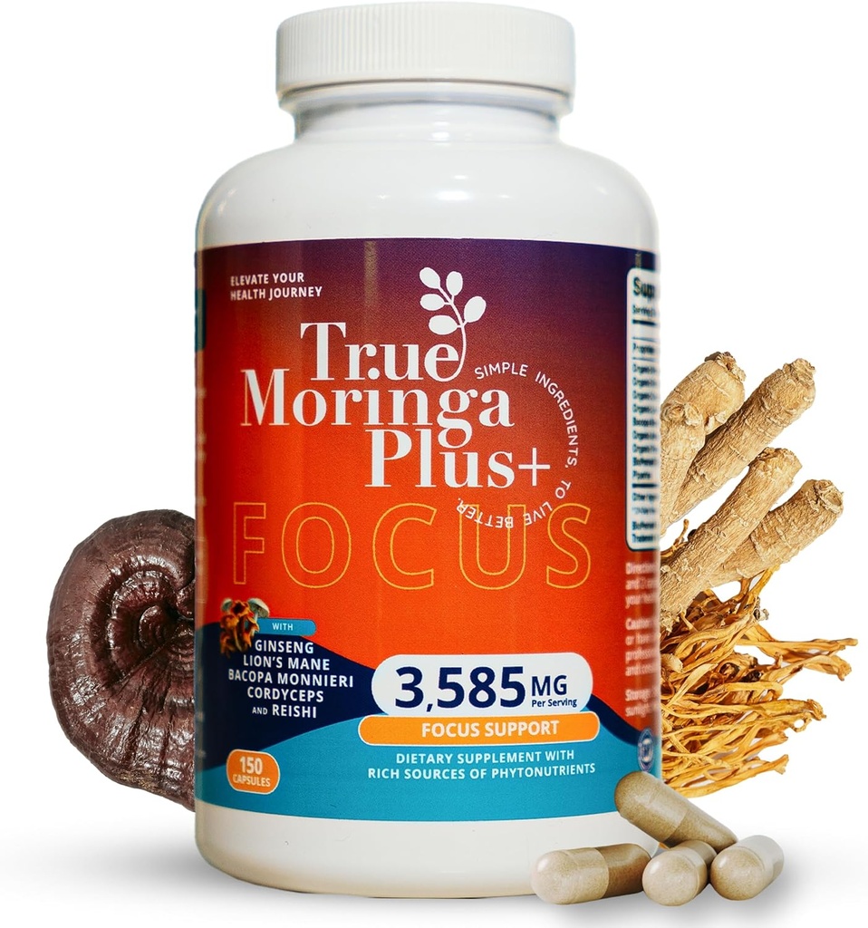 True Moringa Plus+ συμπλήρωμα υποστήριξης εστίασης 10:1 Extract 