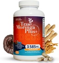 True Moringa Plus+ Focus Support Supplement 10:1 Extract | 20.000mg of Organic Moringa, Reishi, Cordyceps, Lion's Mane, Ashwagandha, Bacopa Monnieri | Memory & Brain Health for Yetişkinler (150 Capsules)