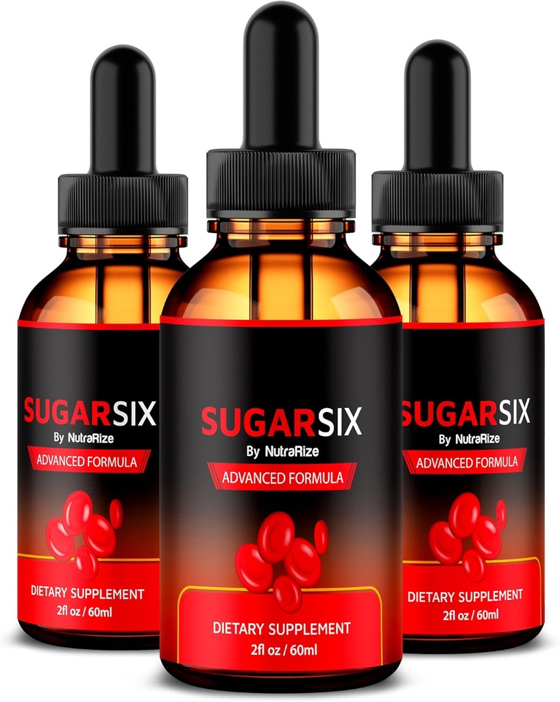 NutraRize (3 Pack) SugarSix Drops, Resmi Sugar Six Liquid Formula, Tüm Doğal Destek Sürekli ve Sağlıklı Seviyeler, Premium Dropper to maintain Good Circulation, Sugar Six Review (90 hizmet)