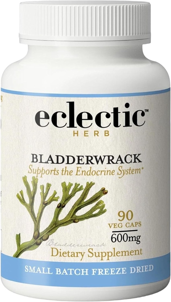 Eclectic Herb - Premium Freeze-Dried Bladderwrack Capsules | Endocrine System Support | Sağlıklı Cilt ve Saç | Denize Tamam | Vahşi, El-Harvested, Non-GMO, Vegan (90 CT | 600 mg)