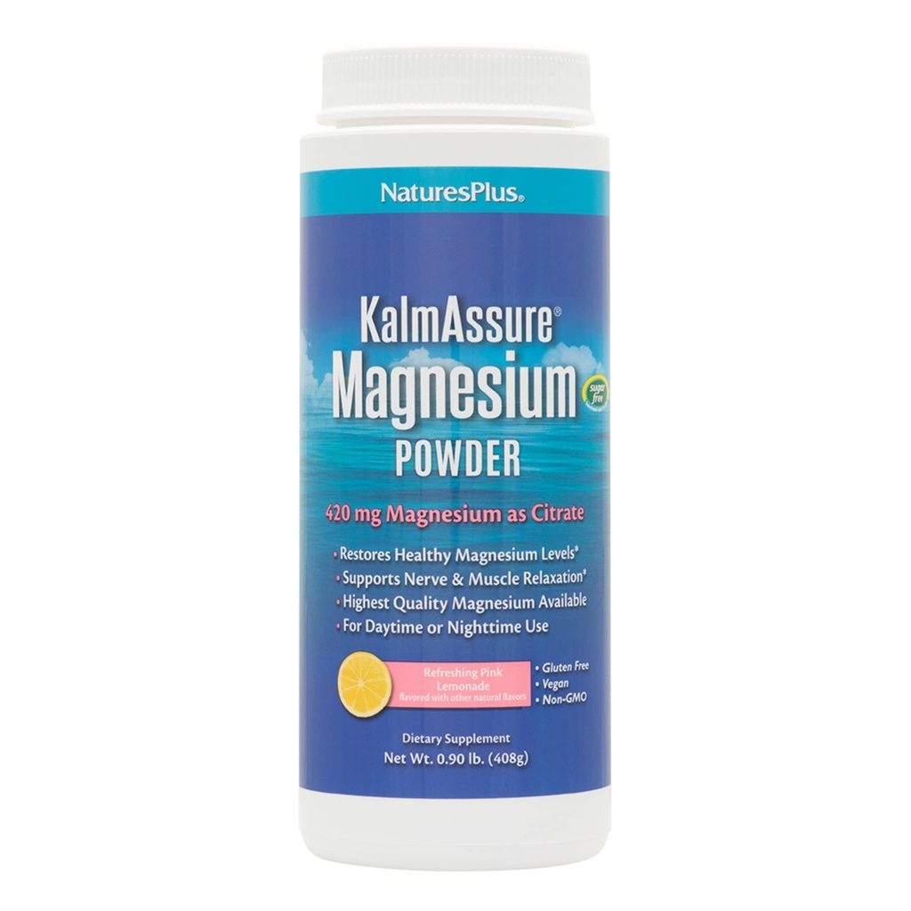 NaturesPlus KalLockssure Magnezyum Toz - 0.9 lb - Pink Lemonade Flavor - Destekler Nerve ve Kas Rahatlama - Non-GMO, Gluten Free, Vegan - 60 Hizmet