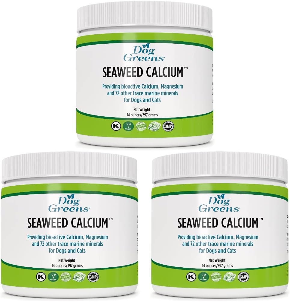 Seaweed Calcium for Dogs & Cats 14oz, Calcium Supplement to Balance Homemade Food, Tested for Purity, More Affordable than Competition, Vet Recommended, Formerly Nature's Best Seaweed Calcium (3 pack)