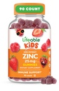 Çocuklar için Yaşama Uygun Çelik | 25mg | Doğal Lezzetli Çinko Gummies | Gluten Free Vegetarian Non GMO çinko Supplements | Kids çinko for Immune Support | 90 Gummies