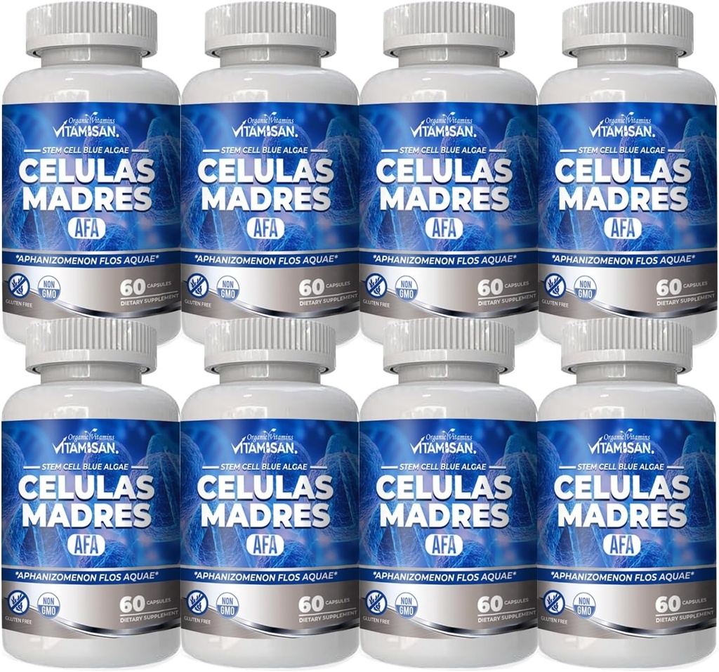 VITAMISAN Celulas Madres Stem Cell Blue Algae AFA Capsules, 60 Count (Pack of 8)
