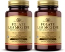 Solgar Folate 1,333 mcg DFE (Metafolin 800 mcg) - 100 Tablet, 2 Paket - Prenatal Vitamin - Non-GMO, Gluten Free, Dairy Free, Kosher - 200 Toplam Hizmetler
