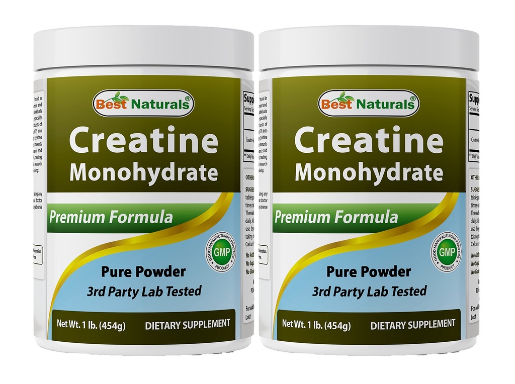 En İyi Doğallar Kretine Monohidrat 1 Lb Pure Toz (1 LB (Pack of 2))