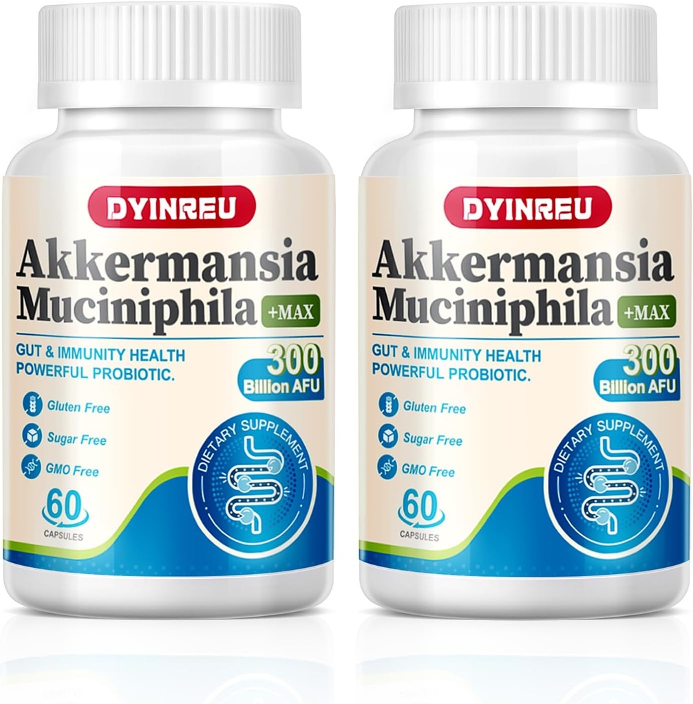 Akkermansia Muciniphila 300 Δισεκατομμύρια AFU, Αυξάνει GLP-1, Προβιοτικά για Digestive, Gut, Ανοσοποιητική & Συνολική Υγεία,Enhances Gut Digestive Lining Function, A Live Probiotics for Women,60 Κάψουλες