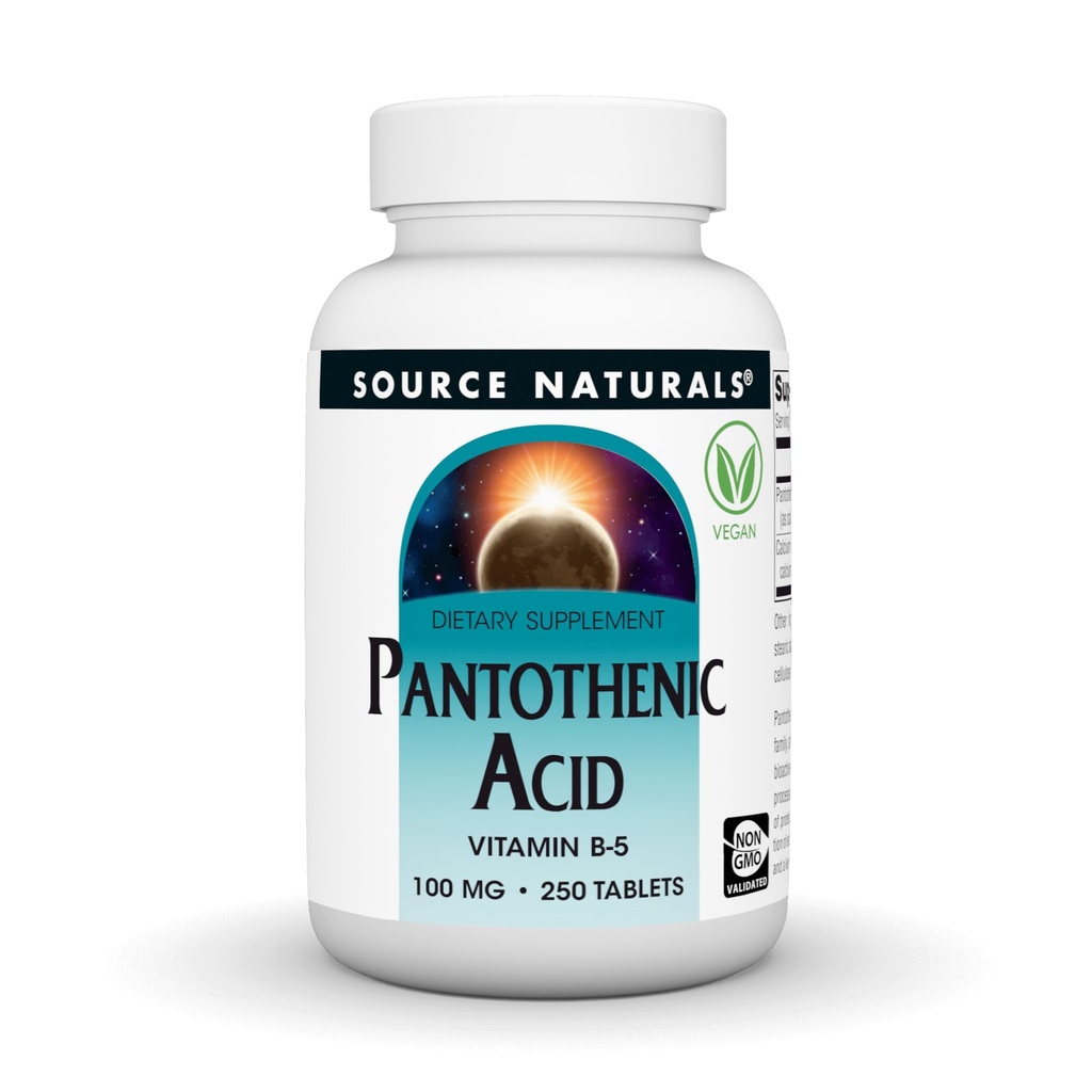 Source Naturals Pantothenic Acid 100 mg Vitamin B-5 Diyetsel Supplement - 250 Tablet