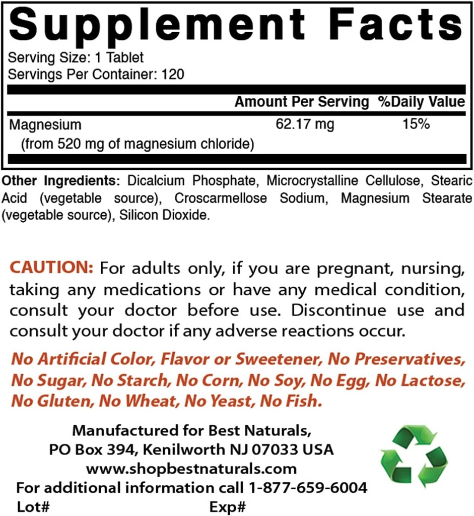 Χλωριούχο μαγνήσιο 520 mg & Σελήνιο 200 mcg