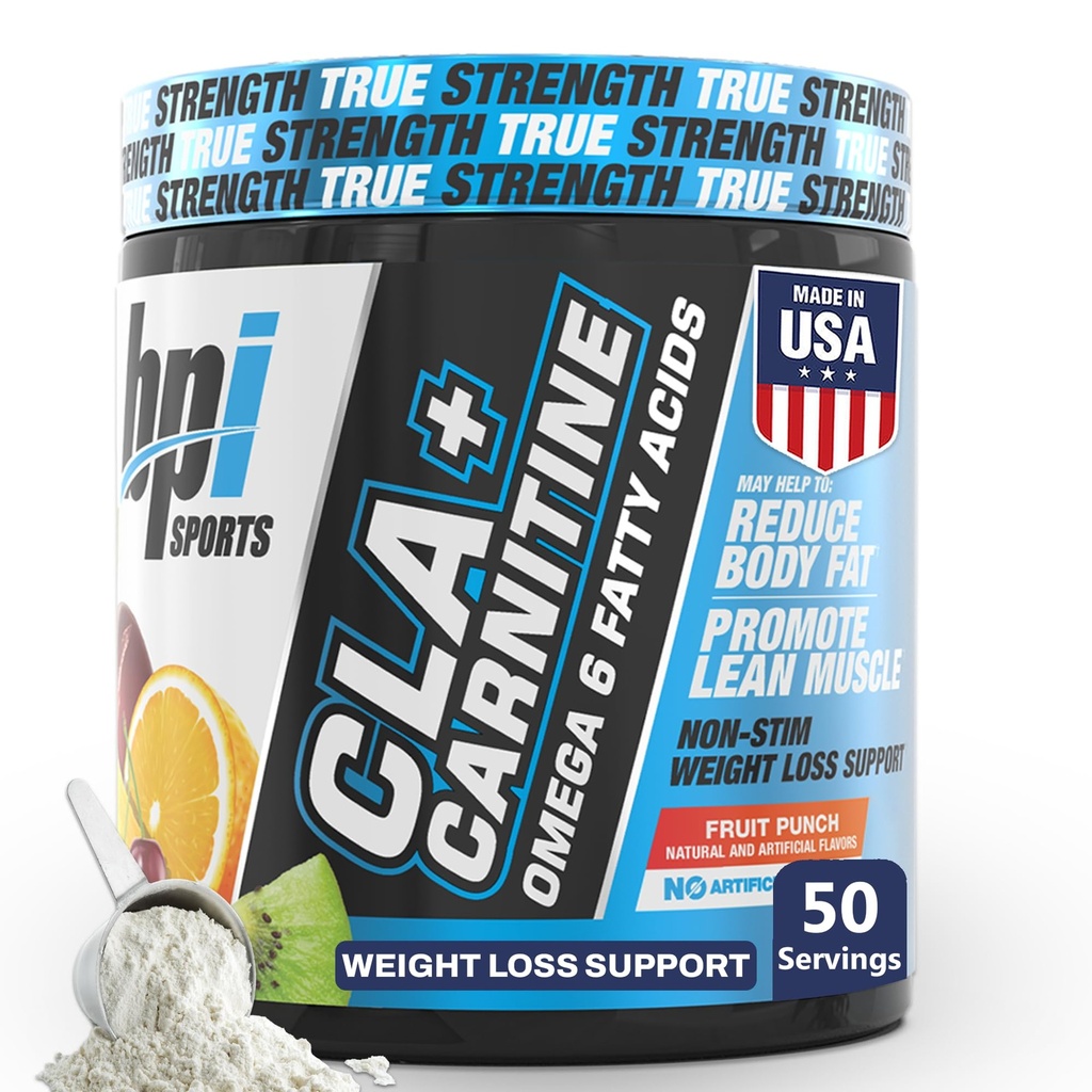 BPI Sports CLA+Carnitine – CLA L Carnitine & Linoleic Acid – L Carnitine Supplement for Kilo Kaybı, Metabolism & Lean Muscle – Caffeine Free – Punch Meyve – 50 Hizmet - 12.34 ozzz