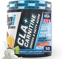 BPI Sports CLA+Καρνιτίνη – CLA L Καρνιτίνη & Λινελαϊκό οξύ – L Carnitine συμπλήρωμα για απώλεια βάρους, μεταβολισμός & Lean Μύες – Καφεΐνη Δωρεάν – Φρούτα Punch – 50 Σερβιέτες – 12,34 oz