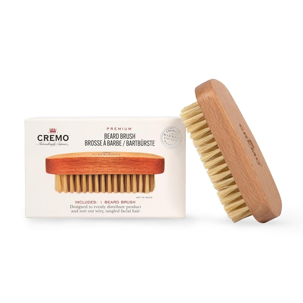 Cremo Beard αξεσουάρ, 100% βραστό Bristle Brid πινέλο με λαβή ξύλου - Σχήμα, στυλ και γκρουμ κάθε μήκος μαλλιά προσώπου