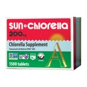 Sun Chlorella 200 mg Green Algae Superfood Supplement - Pulverized Cell Wall - Chlorophyll, CGF, Active B12, Iron, Protein - Non-GMO - 1500 Tablets