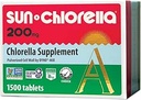 Sun Chlorella 200 mg Yeşil Algae Superfood Supplement - Pulverized Cell Wall - Chlorophyll, CGF, Active B12, Iron, protein - Non-GMO - 1500 Tabletler