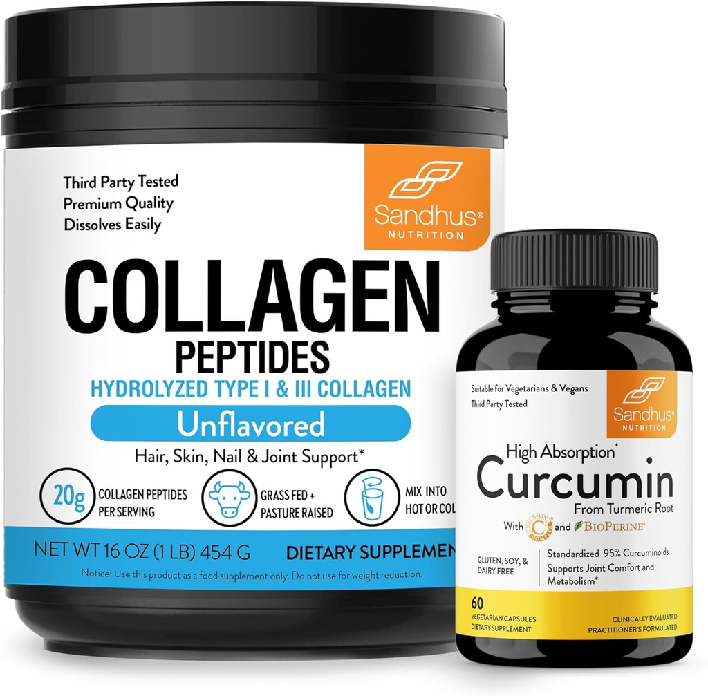 Το κολλαγόνο του Sandhu Peptides Powder & Curcumin με Bioperine