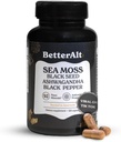 Daha İyi Alt Seamoss Capsules- Irish Sea Moss, Black Seed Oil, Ashwagandha & Black Pepper for Stamina, Strength & Endurance- High Potency Sea Moss Tamam - 60 Hizmet, 120 Capsule