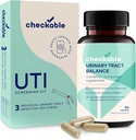 Checkable® Urinary T Enfeksiyon Ekran Kanalları (3ct) ve Checkable D-Mannose UTI Supplements (60ct) Combo Pack