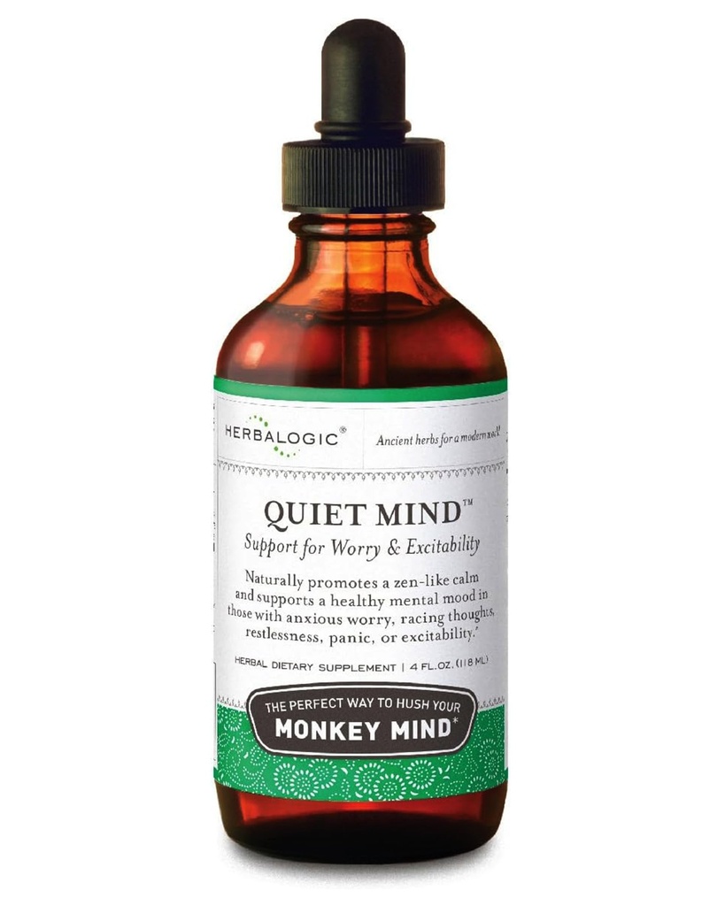 Herbalogic - Sessiz Zihinsel Herb Drops - Non-Sedating, Zen-like Calm - Eases Anxious and Panicky Mood - Geleneksel Çin Formula Gui Pi Tang - 4 Fl. Oz.