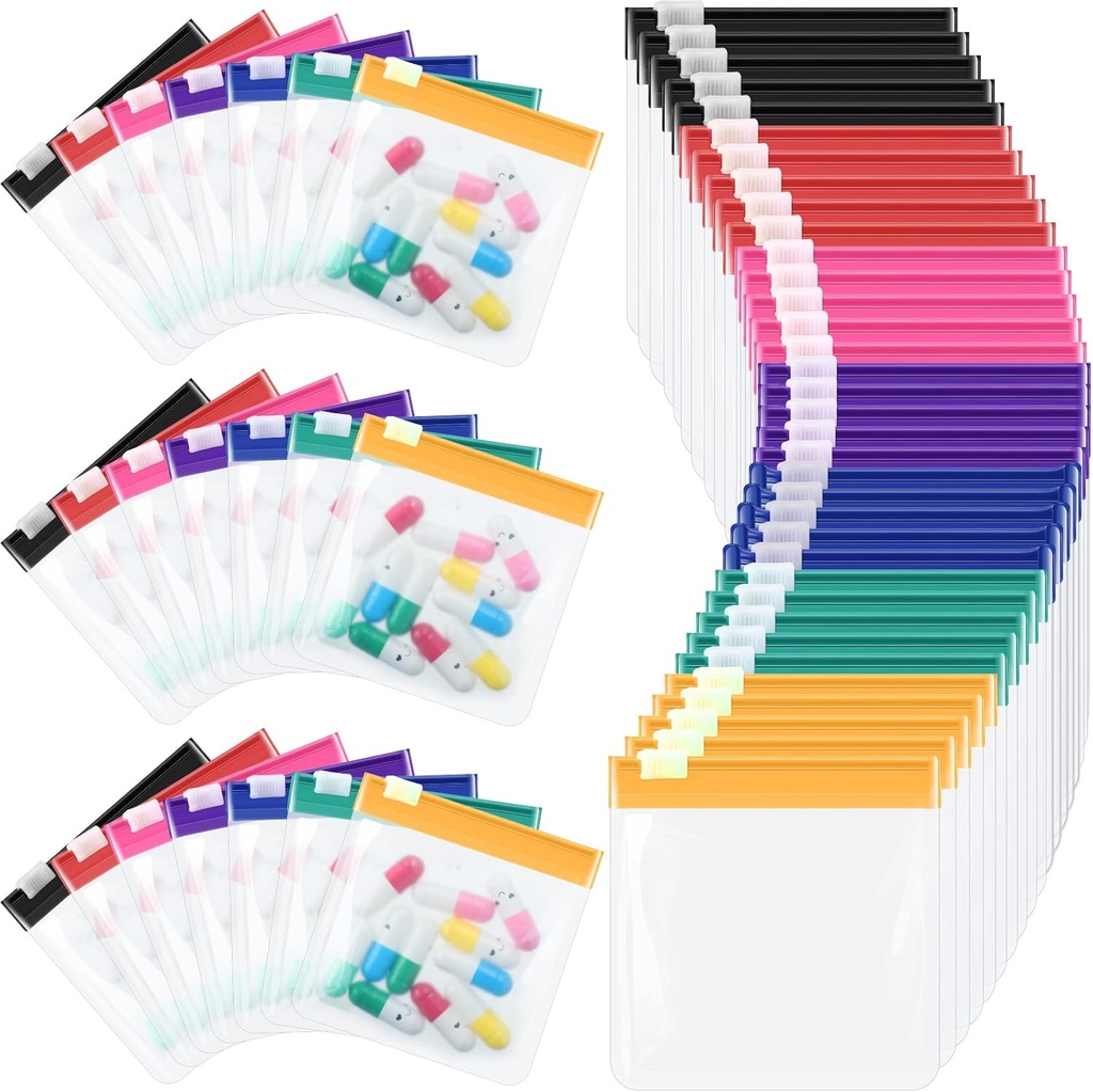 Sherr 35 Defs Pill Pouch Çantası Kaplamalı Pill Pouch Set Reusable Translucent Medicine Organizer Self Push Medicine Organizer Travel Plastik Çanta ile Depolama (Classic,Classic Colors)