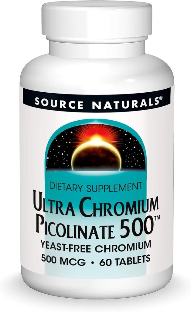 Source Naturals Ultra Chromium Picolinate 500 mcg Yeast-Free Diyetary Supplement - 60 Tabletler