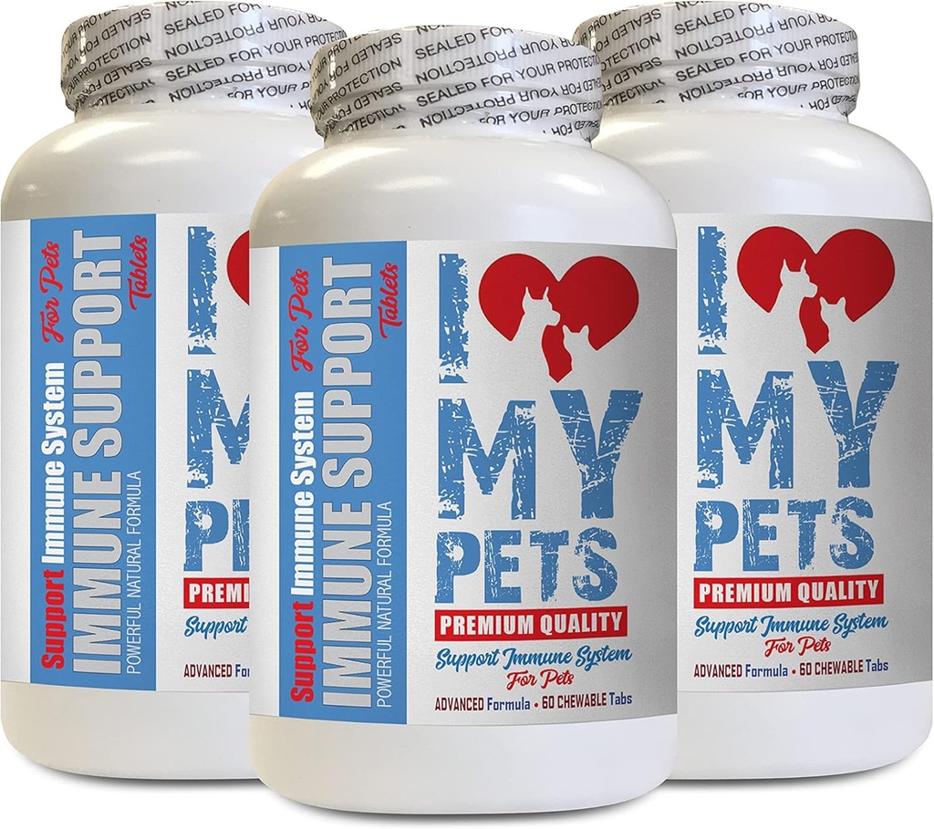 I LOVE MY PETS LLC pet Immune Support - PET Immune Support - Köpekler ve Cats - ATM - Sağlıklı - Süt Butle için Köpekler çiğnemek - 180 Tedaviler (3 Şişeler)