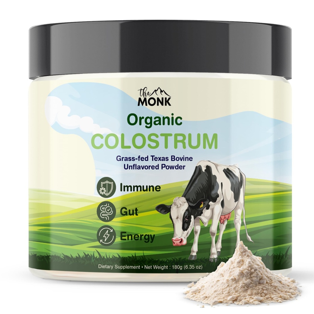 Colostrum Supplement - Grass Fed Texas Bovine Whole Colostrum Toz Immune, Gut & Wellness - Ultimate Ig Superfood - Unflavored - 100% Pure - 6.35 Oz - 90 Hizmetler (En İyi Değer) - ABD'de Yap